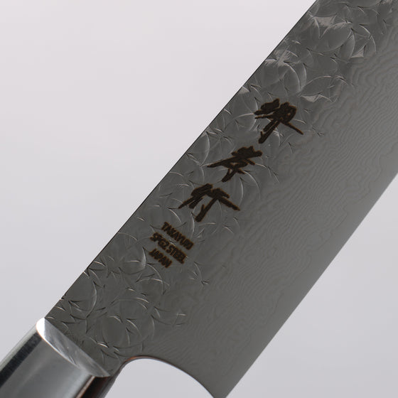 Sakai Takayuki SG2 Hammered Damascus Migaki Finished Kengata Petty-Utility 120mm Rosewood Handle - Seisuke Knife