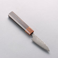  Yoshimi Kato SG2 Black Damascus Petty-Utility 75mm Ebony (ferrule: Orange Resin) Handle - Seisuke Knife