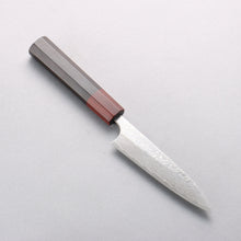 Yoshimi Kato SG2 Damascus Migaki Finished Petty-Utility 120mm Ebony (ferrule: Sandalwood) Handle - Seisuke Knife