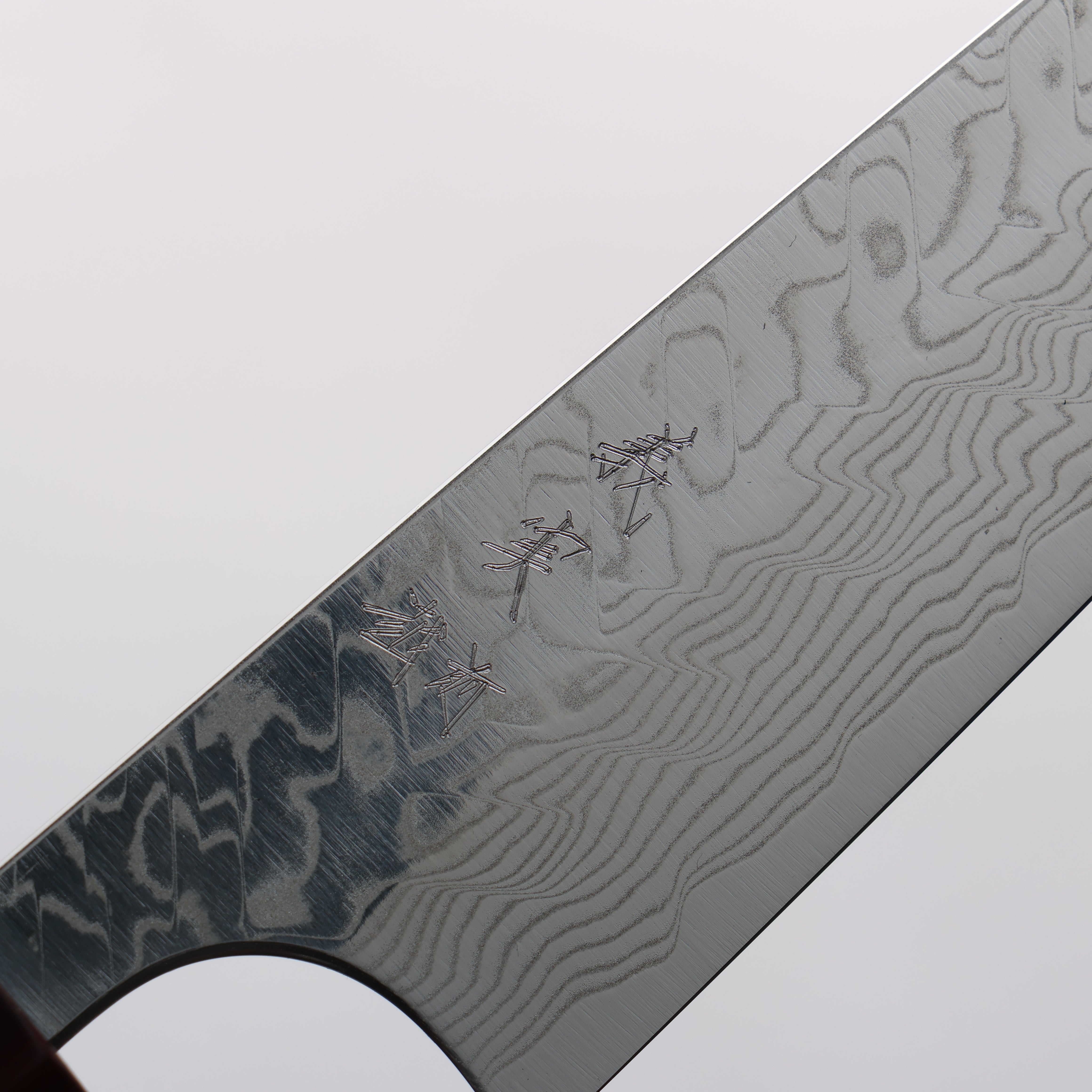 Yoshimi Kato SG2 Damascus Migaki Finished Petty-Utility 120mm Ebony (ferrule: Sandalwood) Handle - Seisuke Knife