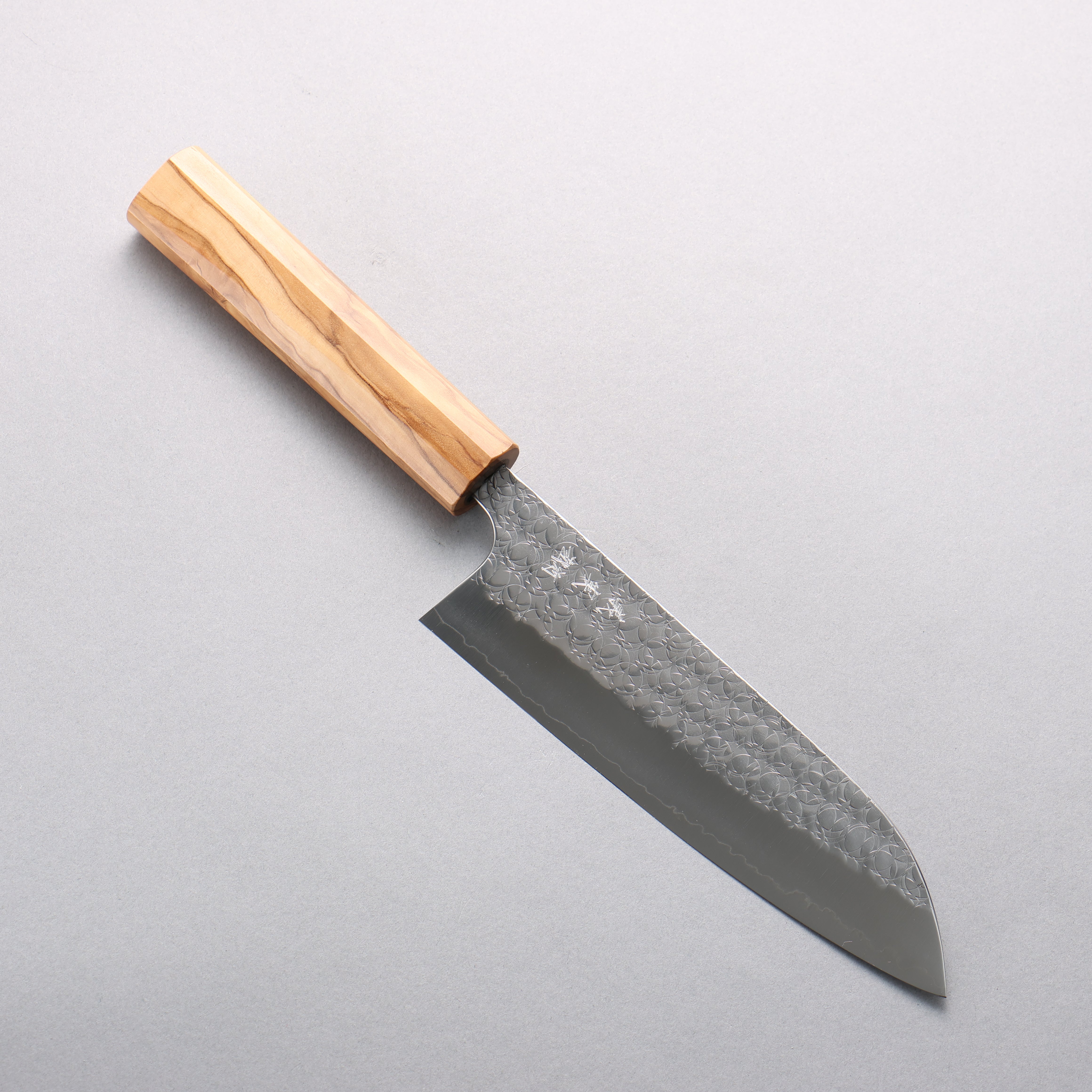Yoshimi Kato Minamo SG2 Hammered Santoku 170mm Olive tree (V Shaped) Handle - Seisuke Knife