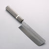 Yoshimi Kato SPG STRIX Wave Pattern Nakiri 165mm Gray Stablilized Wood (White Ring) Handle - Seisuke Knife - Slide 1