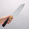 Yoshimi Kato SPG STRIX Hammered (V) Bunka 170mm Olive Tree and Blue Resin Handle - Seisuke Knife - Slide 5