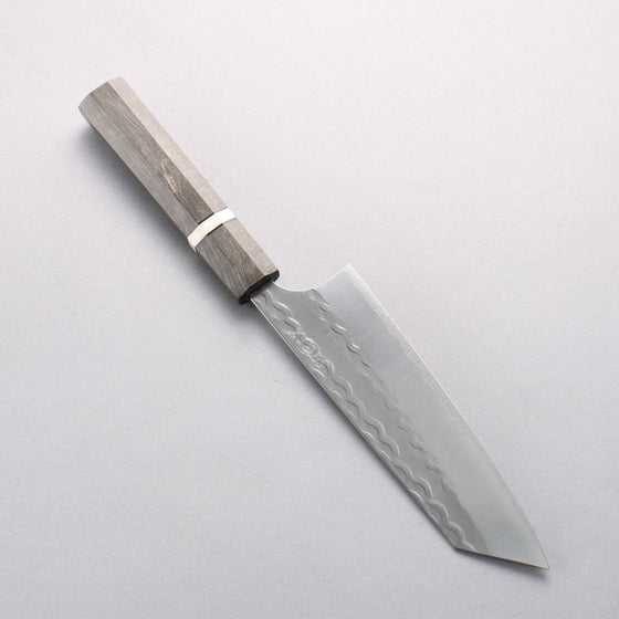 Yoshimi Kato SPG STRIX Wave Pattern Bunka 170mm Gray Stablilized Wood (White Ring) Handle - Seisuke Knife