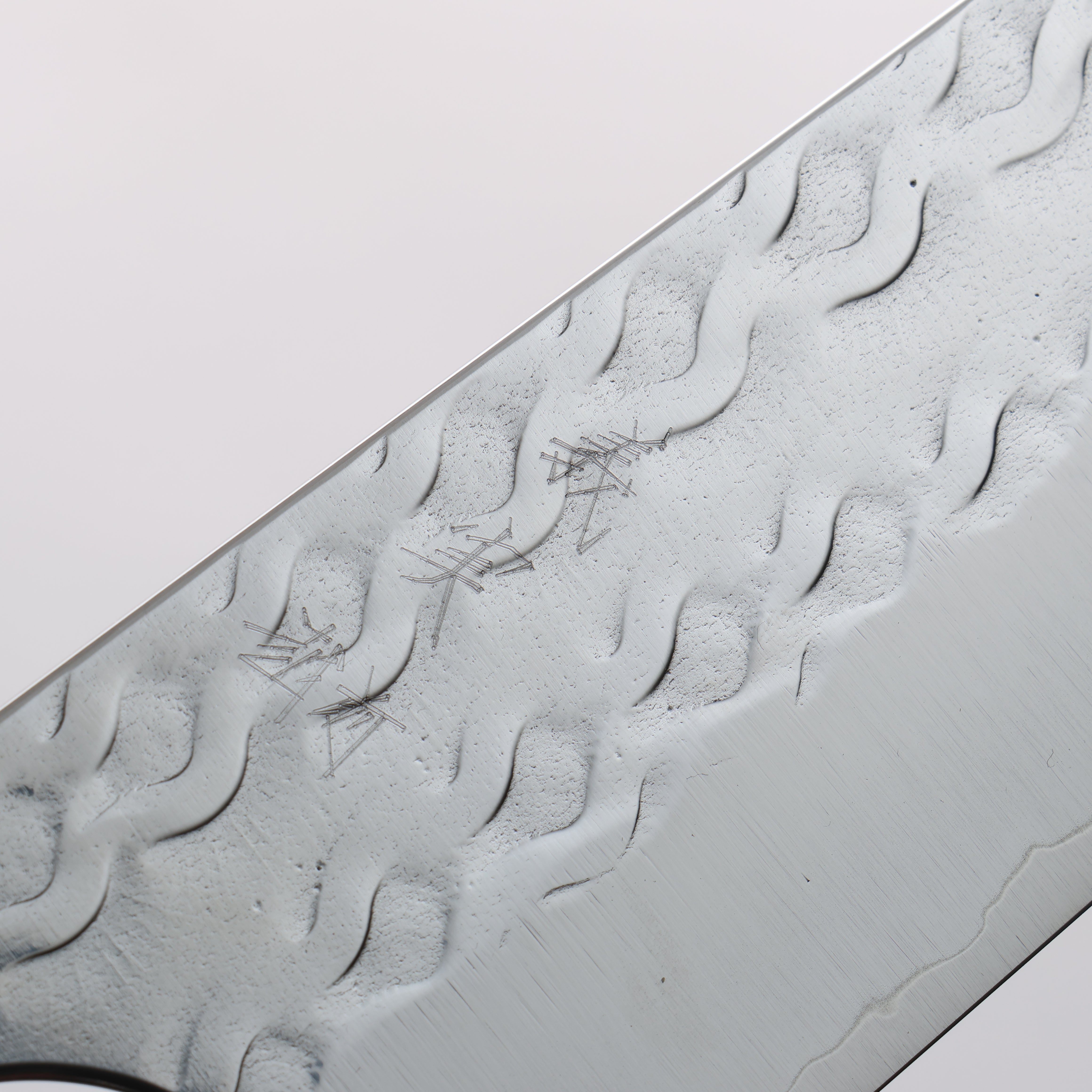 Yoshimi Kato SPG STRIX Wave Pattern Bunka 170mm Gray Stablilized Wood (White Ring) Handle - Seisuke Knife