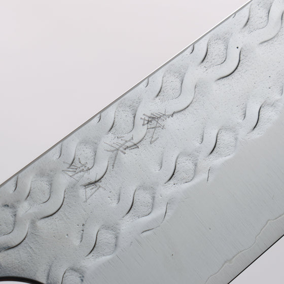 Yoshimi Kato SPG STRIX Wave Pattern Bunka 170mm Gray Stablilized Wood (White Ring) Handle - Seisuke Knife