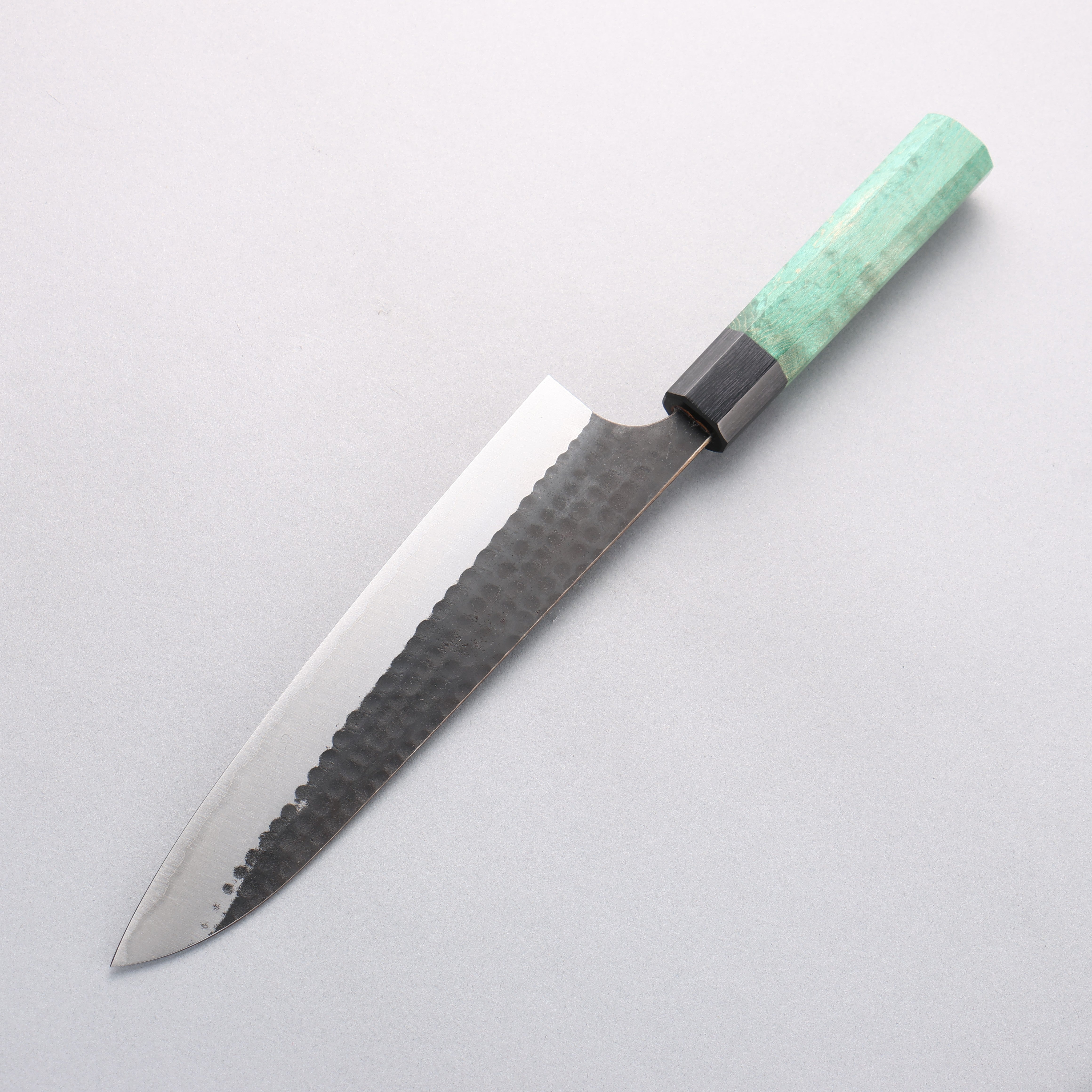 Anryu Blue Super Kurouchi Gyuto 210mm Green Stabilized Wood Handle - Seisuke Knife