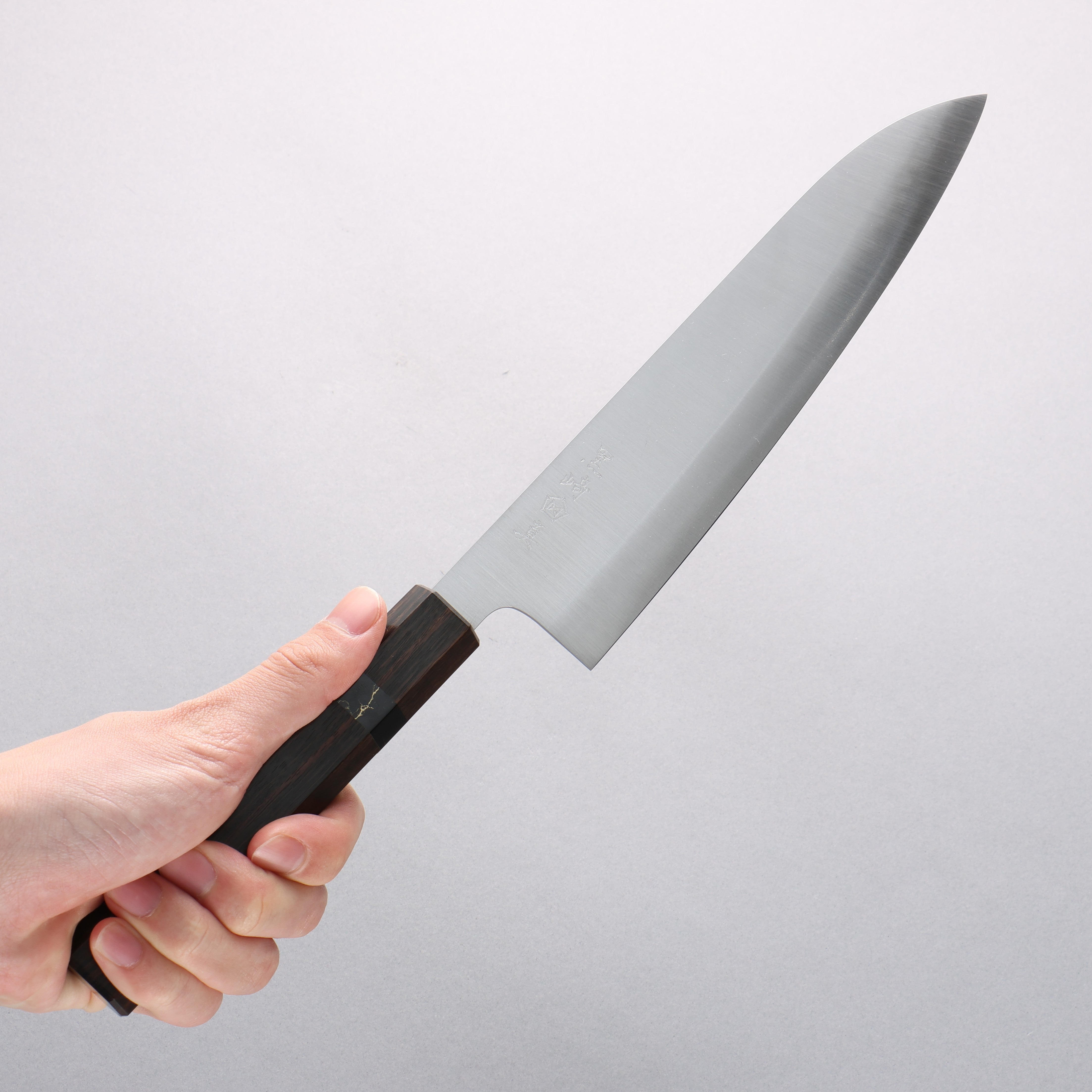 Makoto Kurosaki Coreless Gyuto 210mm Ebony Wood (With Black Turquoise Ring) Handle VG2/VG10 - Seisuke Knife