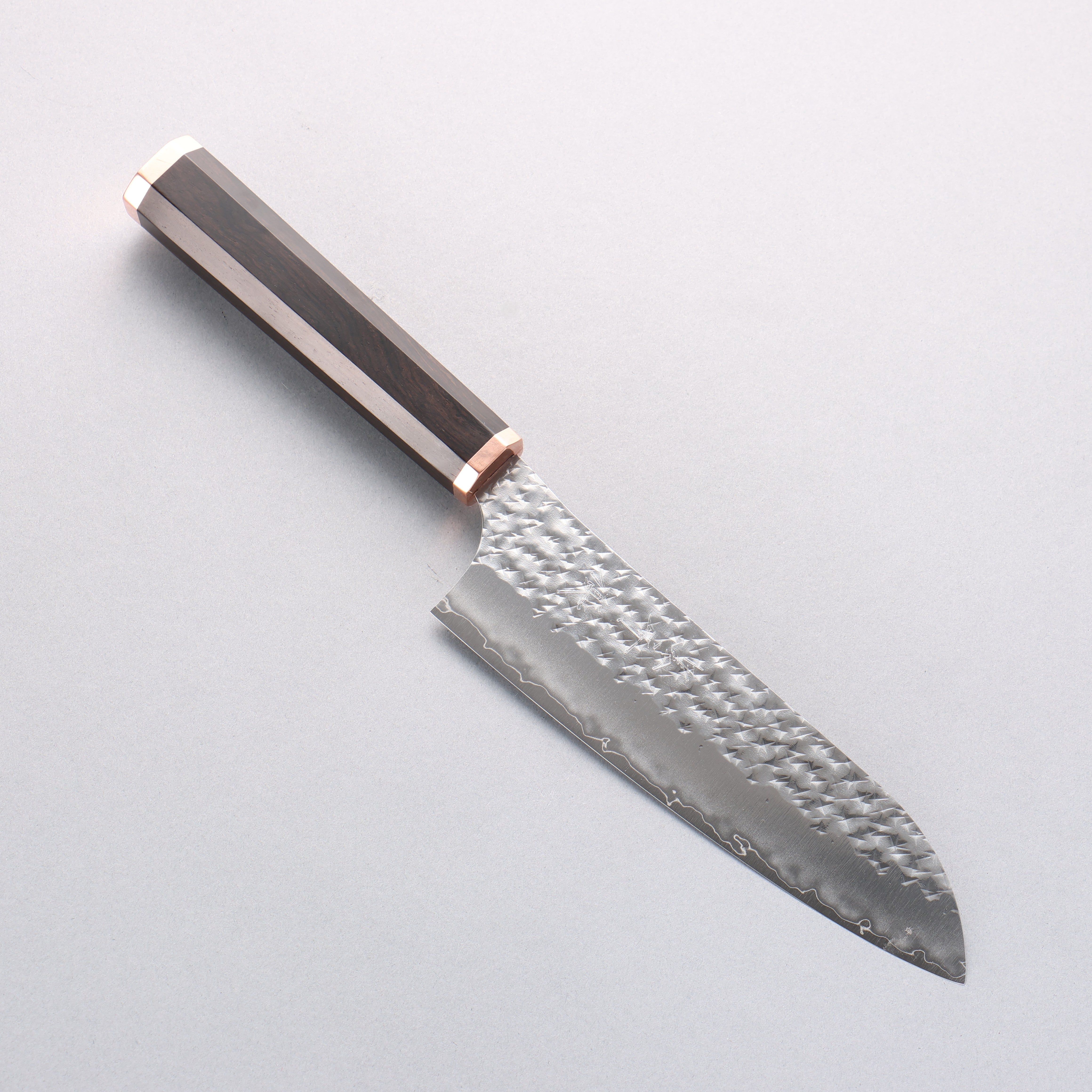 Yu Kurosaki Senko Ryu SG2 Hammered Santoku 170mm Ebony (Copper Ferrule and End Cap) Handle - Seisuke Knife