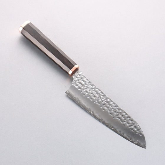 Yu Kurosaki Senko Ryu SG2 Hammered Santoku 170mm Ebony (Copper Ferrule and End Cap) Handle - Seisuke Knife