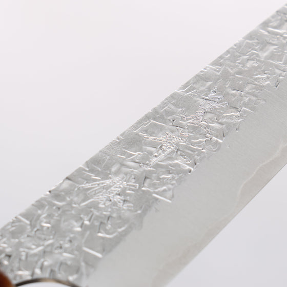 Yu Kurosaki Shizuku SG2 Hammered Petty-Utility 120mm Ebony Wood (ferrule: Marbled Water Buffalo Horn) Handle - Seisuke Knife