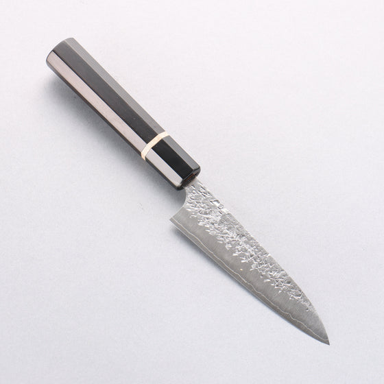 Yu Kurosaki Shizuku SG2 Hammered Petty-Utility 120mm Ebony Wood (ferrule: Black Water Buffalo Horn) Handle - Seisuke Knife
