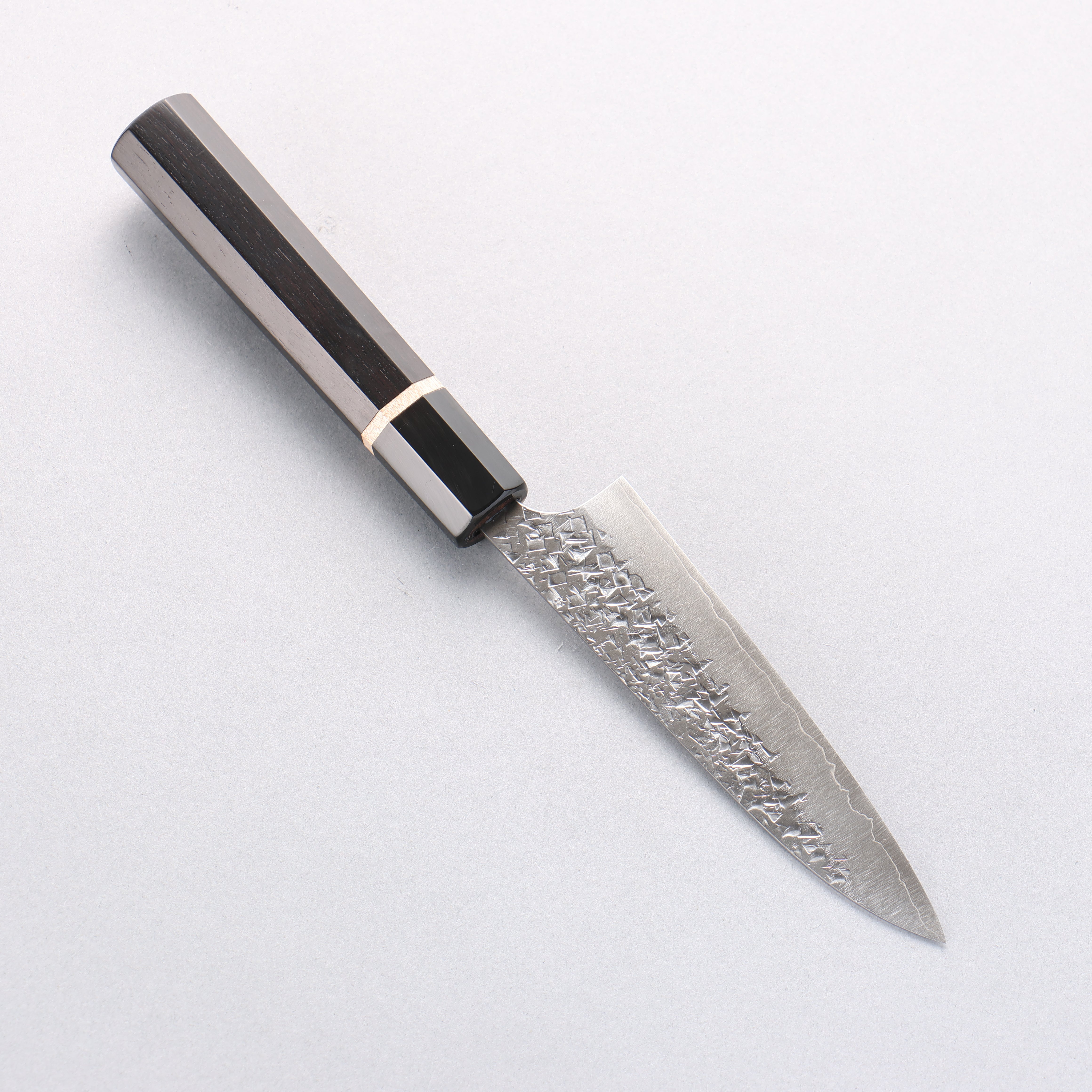 Yu Kurosaki Shizuku SG2 Hammered Petty-Utility 120mm Ebony Wood (ferrule: Black Water Buffalo Horn) Handle - Seisuke Knife
