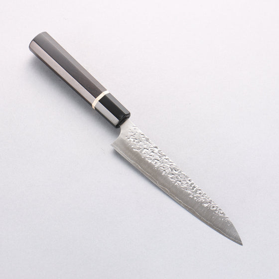 Yu Kurosaki Shizuku SG2 Hammered Petty-Utility 150mm Ebony Wood (ferrule: Black Water Buffalo Horn) Handle - Seisuke Knife
