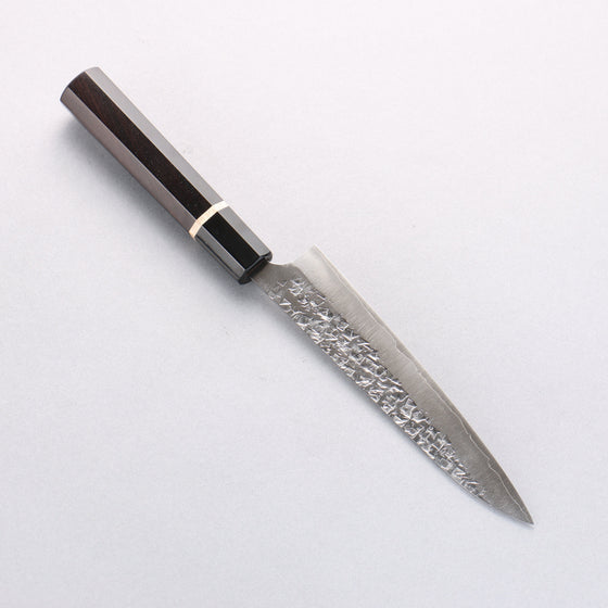 Yu Kurosaki Shizuku SG2 Hammered Petty-Utility 150mm Ebony Wood (ferrule: Black Water Buffalo Horn) Handle - Seisuke Knife