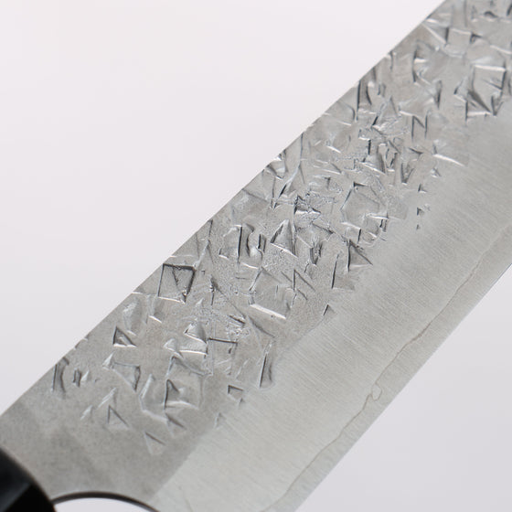 Yu Kurosaki Shizuku SG2 Hammered Petty-Utility 150mm Ebony Wood (ferrule: Black Water Buffalo Horn) Handle - Seisuke Knife