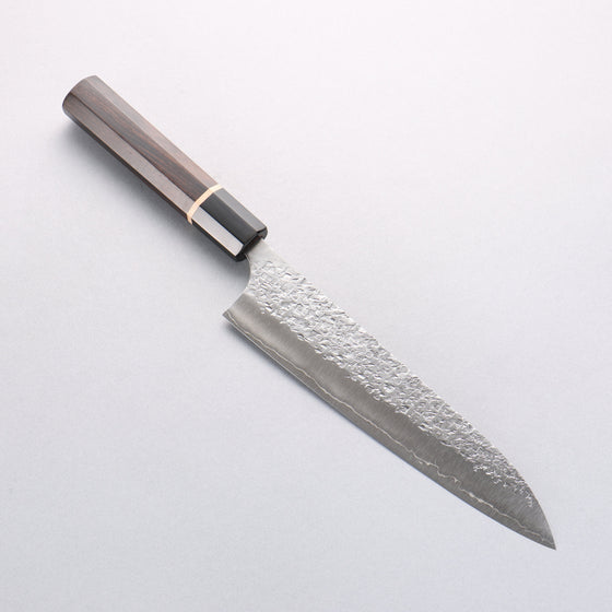 Yu Kurosaki Shizuku SG2 Hammered Gyuto 210mm Ebony Wood (ferrule: Black Water Buffalo Horn) Handle - Seisuke Knife