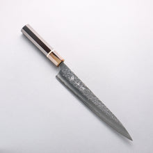  Yu Kurosaki Shizuku SG2 Hammered Sujihiki 240mm Ebony Wood (ferrule: Marbled Water Buffalo Horn) Handle - Seisuke Knife