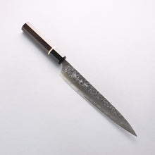  Yu Kurosaki Shizuku SG2 Hammered Sujihiki 240mm Ebony Wood (ferrule: Black Water Buffalo Horn) Handle - Seisuke Knife