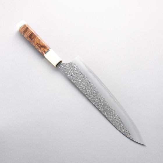 Yu Kurosaki Shizuku SG2 Hammered Gyuto 240mm Chinese Quince (White Ferrule and End Cap) Handle - Seisuke Knife