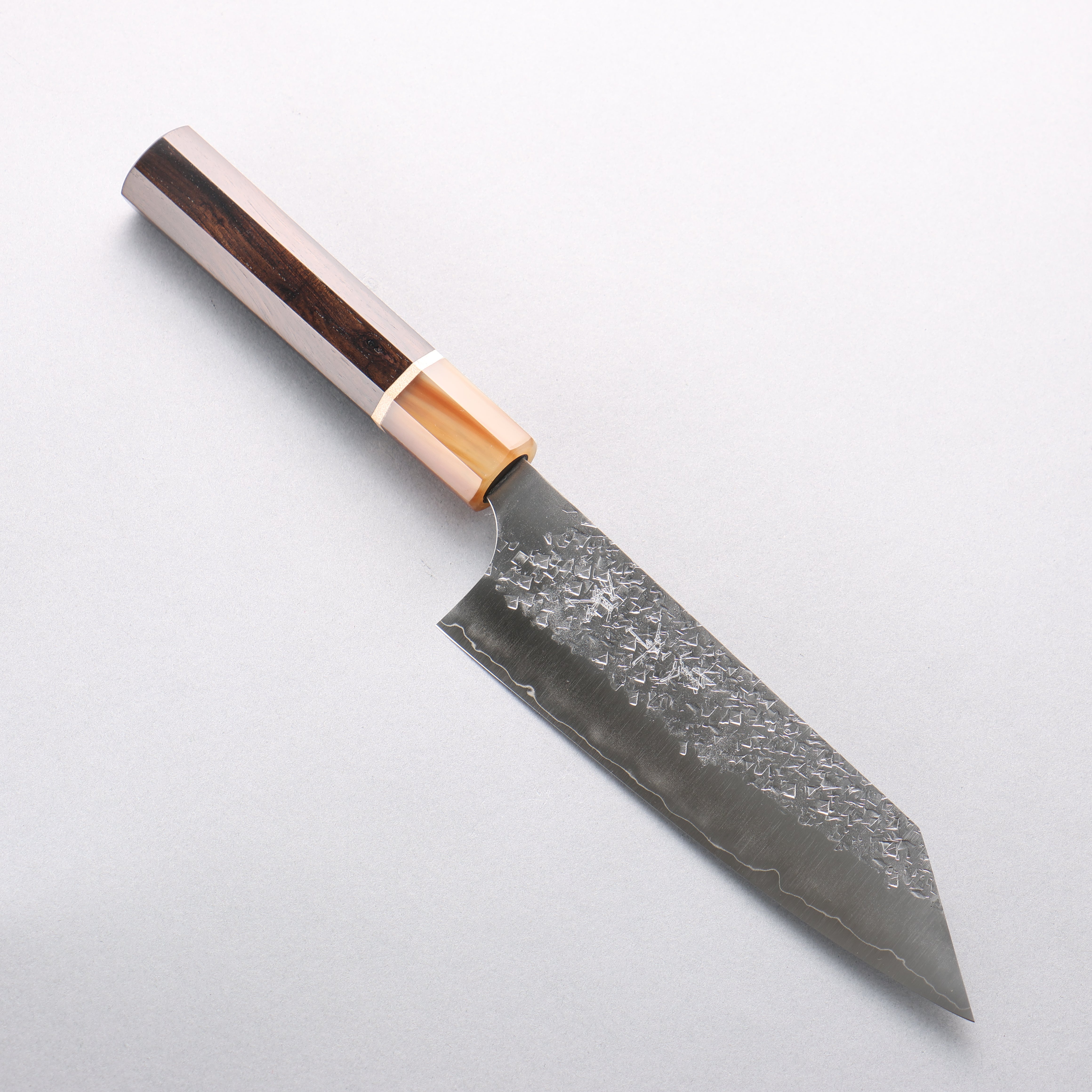 Yu Kurosaki Shizuku SG2 Hammered Bunka 170mm Ebony Wood (ferrule: Marbled Water Buffalo Horn) Handle - Seisuke Knife