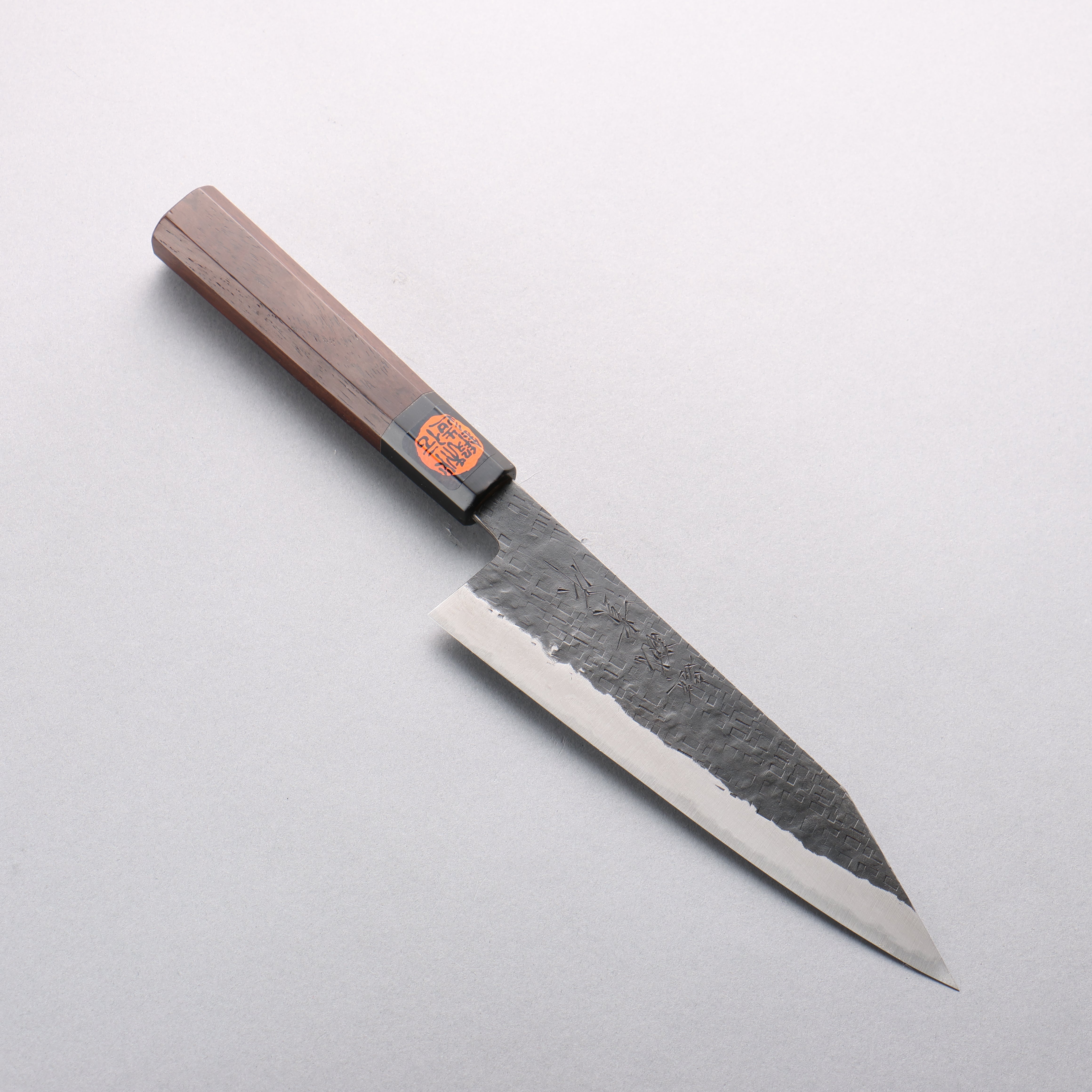 Shigeki Tanaka TEKKA Blue Steel No.2 Kurouchi Square Hammered Kiritsuke Gyuto 180mm Walnut Handle - Seisuke Knife