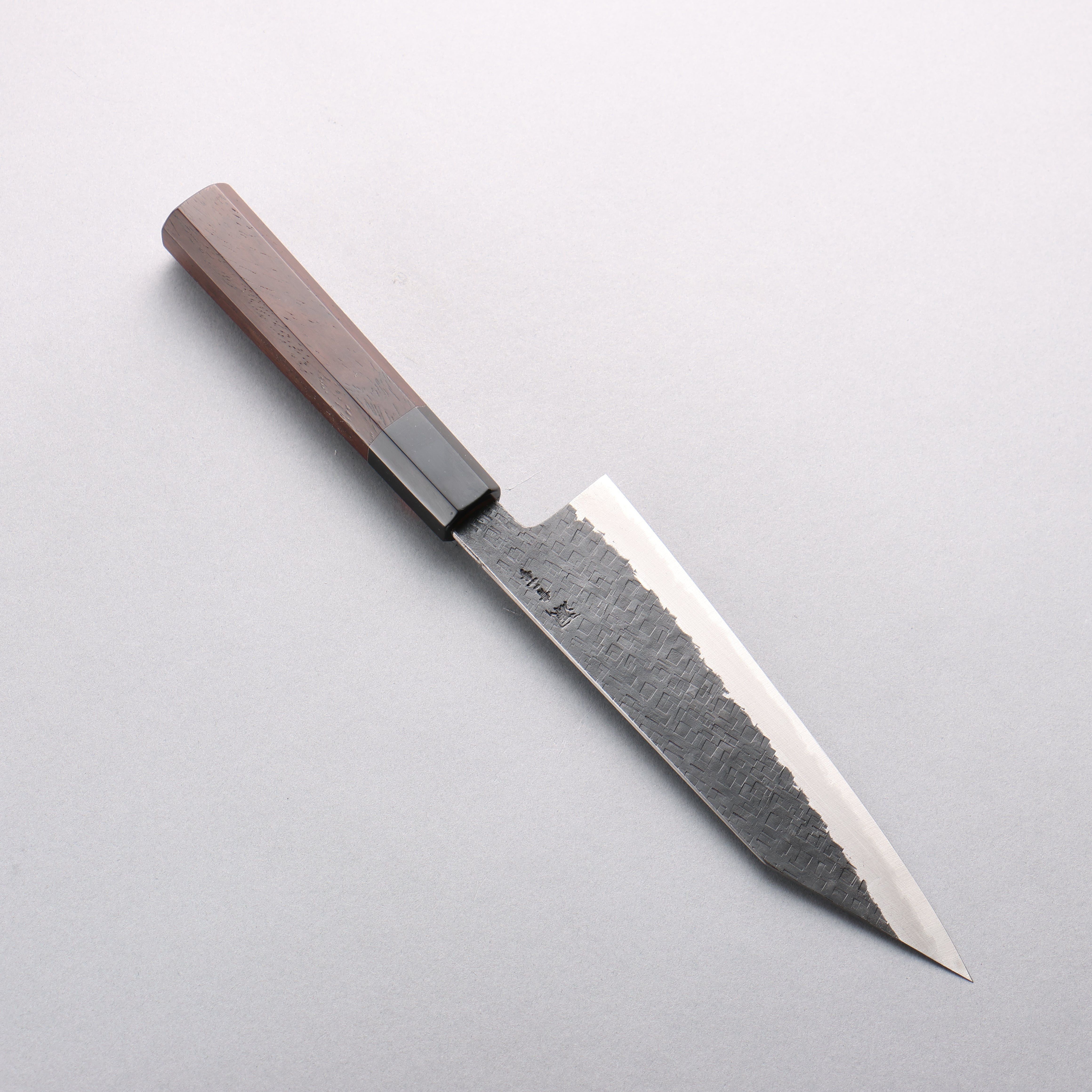 Shigeki Tanaka TEKKA Blue Steel No.2 Kurouchi Square Hammered Kiritsuke Gyuto 180mm Walnut Handle - Seisuke Knife