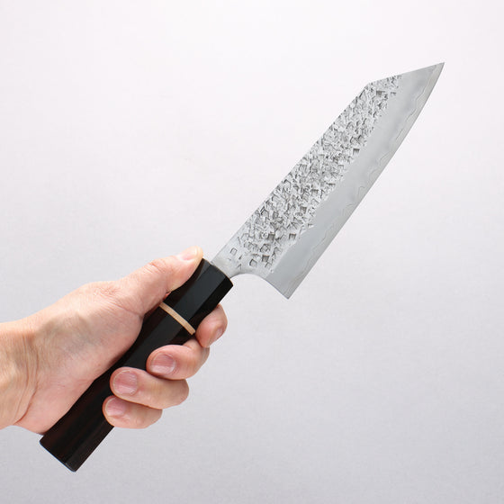 Yu Kurosaki Shizuku SG2 Hammered Bunka 170mm Ebony Wood (ferrule: Black Water Buffalo Horn) Handle - Seisuke Knife