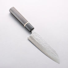  Yu Kurosaki Shizuku SG2 Hammered Santoku 170mm Ebony Wood (ferrule: Black Water Buffalo Horn) Handle - Seisuke Knife