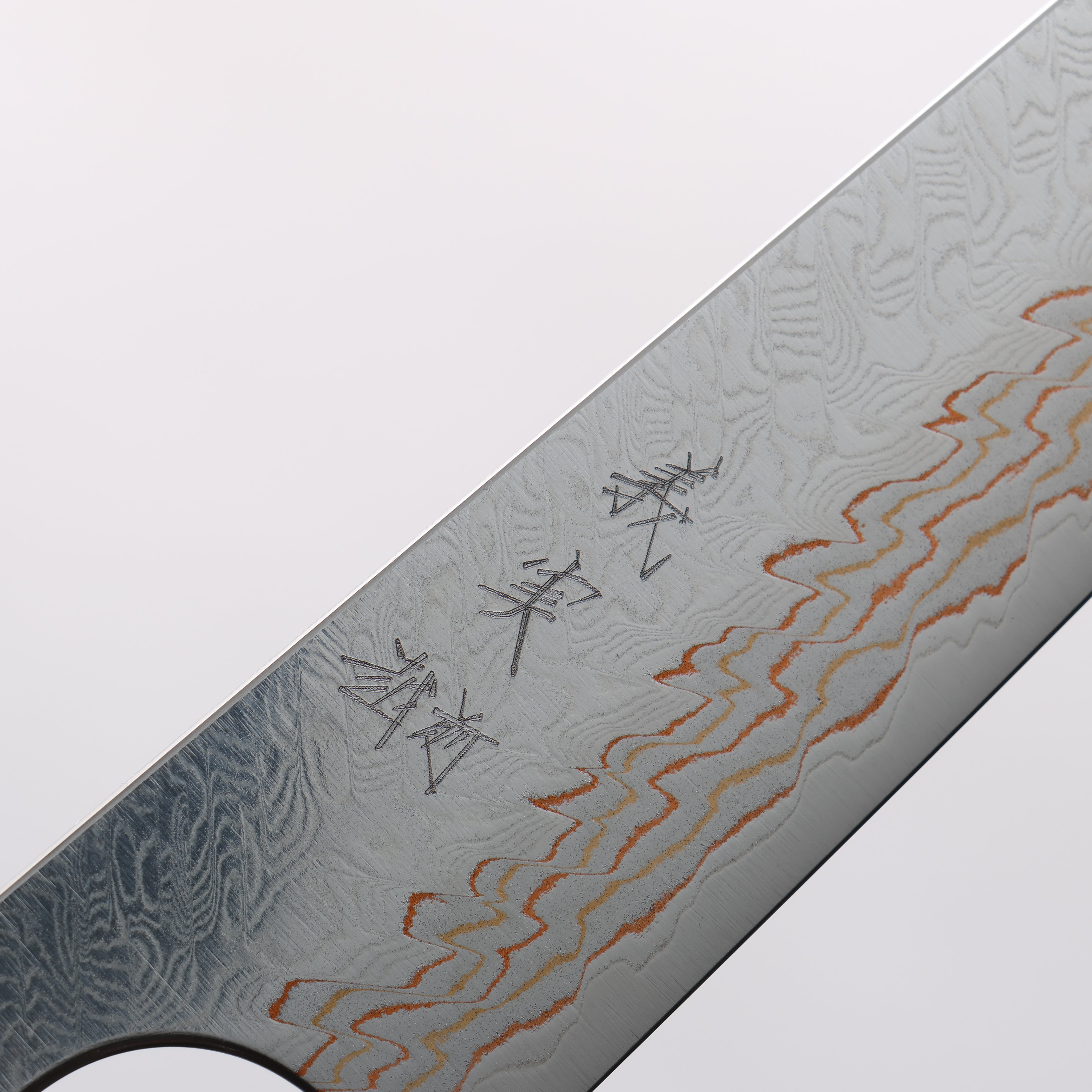Yoshimi Kato VG10w Colored Damascus Kiritsuke Petty-Utility 150mm Sandalwood with White Ring Handle - Seisuke Knife