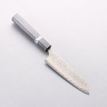 Yoshimi Kato VG10w Colored Damascus Small Bunka 130mm Black Stabilized Wood (White Turquoise Ring) Handle - Seisuke Knife
