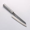 Yoshimi Kato Blue Super Black Finished Bunka 170mm Gray Stabilized Wood (Black and White Rings) Handle - Seisuke Knife - Slide 1