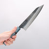 Yoshimi Kato Blue Super Black Finished Kiritsuke Gyuto 210mm Blue Stabilized Wood (With Black Ring) Handle - Seisuke Knife - Slide 4