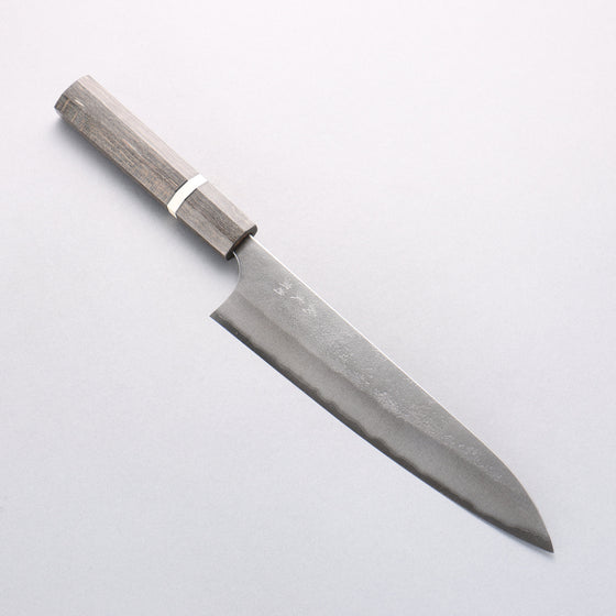 Yoshimi Kato Blue Super Nashiji Kiritsuke Gyuto 210mm Gray Stabilized Wood (White Ring) Handle - Seisuke Knife