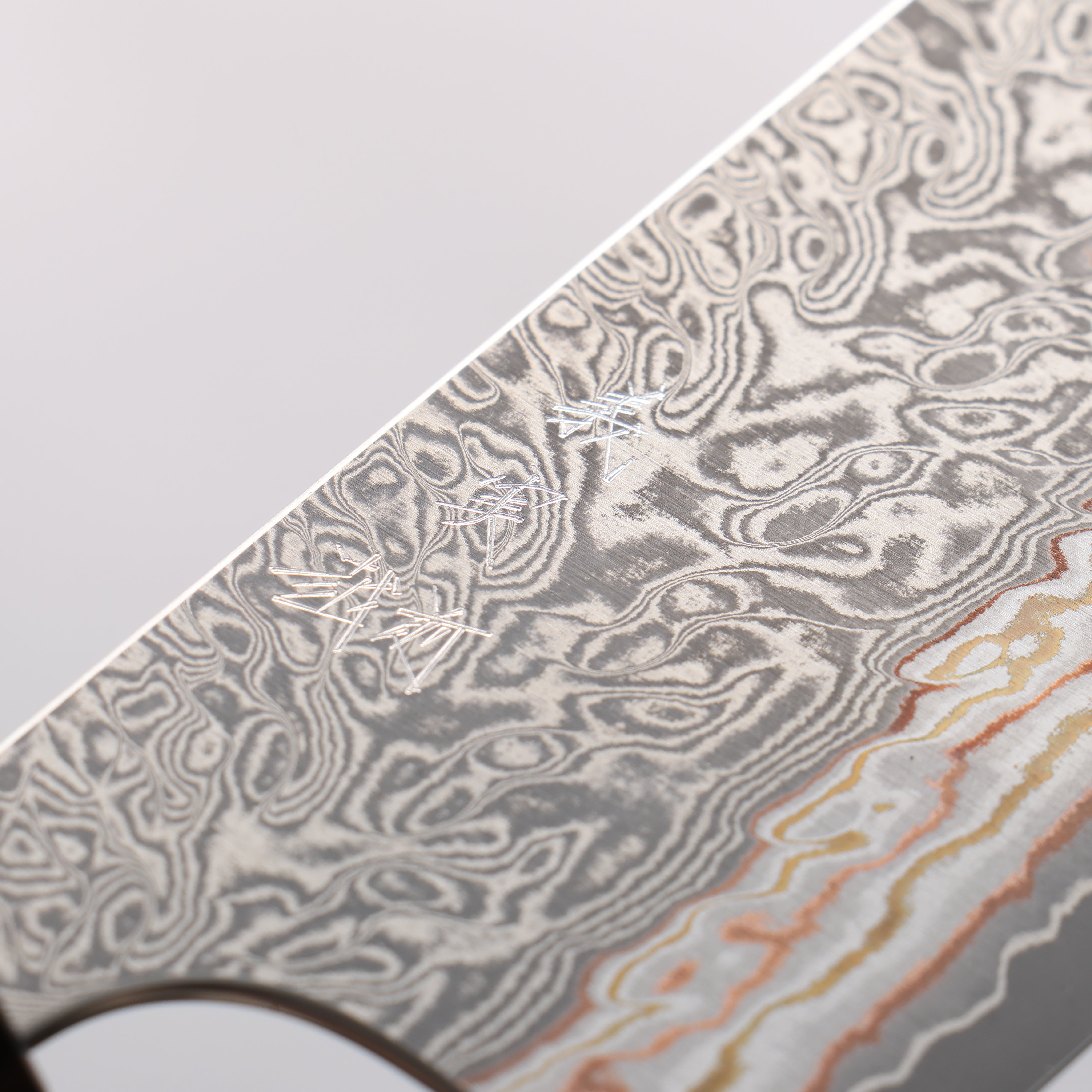 Yoshimi Kato VG10w Colored Damascus Nakiri 165mm Rosewood (Ferrule: Ebony) Handle - Seisuke Knife
