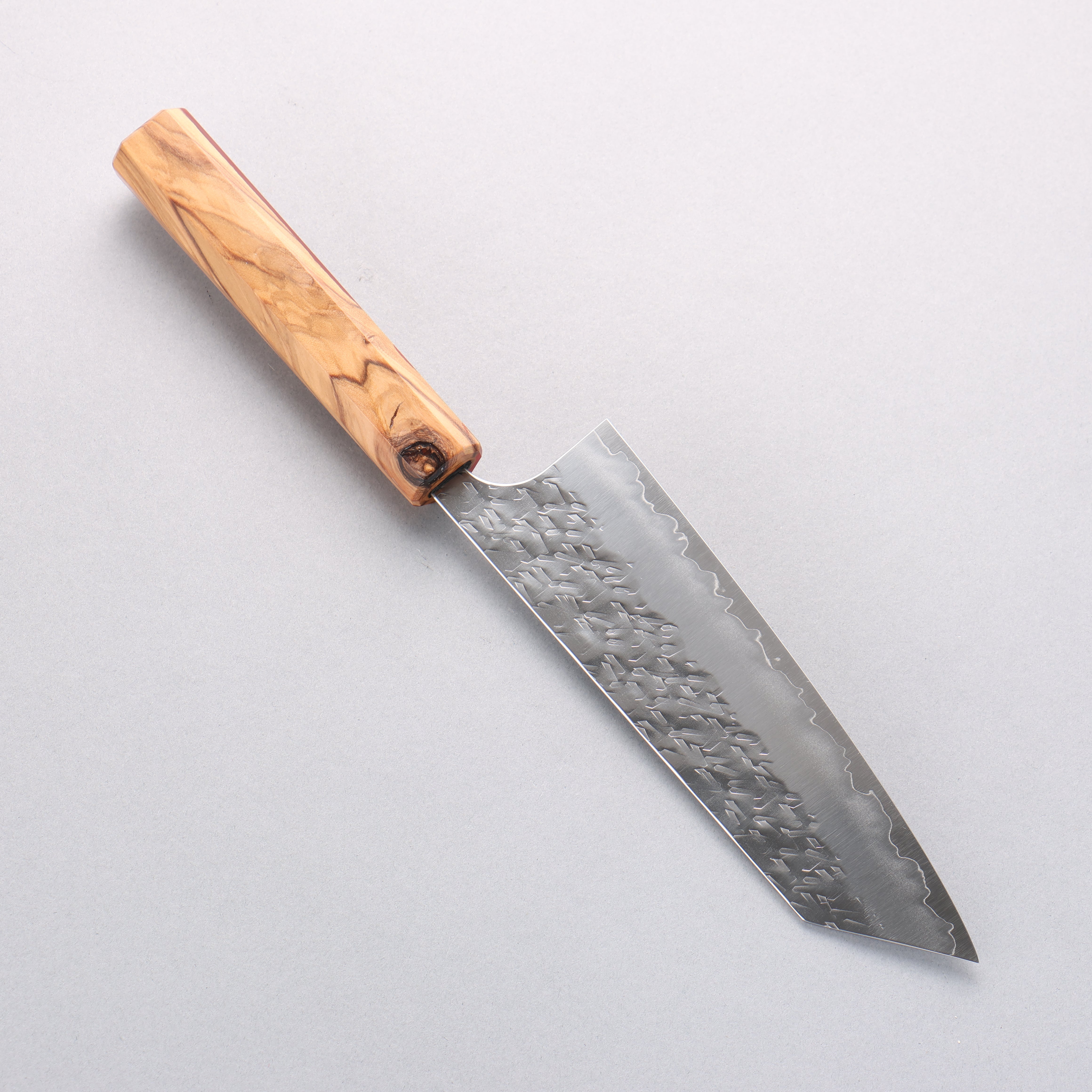 Yoshimi Kato Hyo SG2 Hammered Bunka 170mm Olive Tree and Red Resin Handle - Seisuke Knife