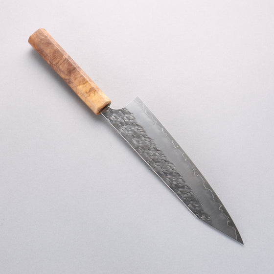 Yoshimi Kato Hyo SG2 Hammered Kiritsuke Gyuto 210mm Olive Tree and Green Resin Handle - Seisuke Knife