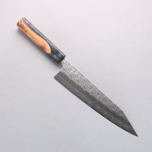  Yoshimi Kato Hyo SG2 Hammered Kiritsuke Gyuto 210mm Olive Tree and Black/White Marble Resin Handle - Seisuke Knife
