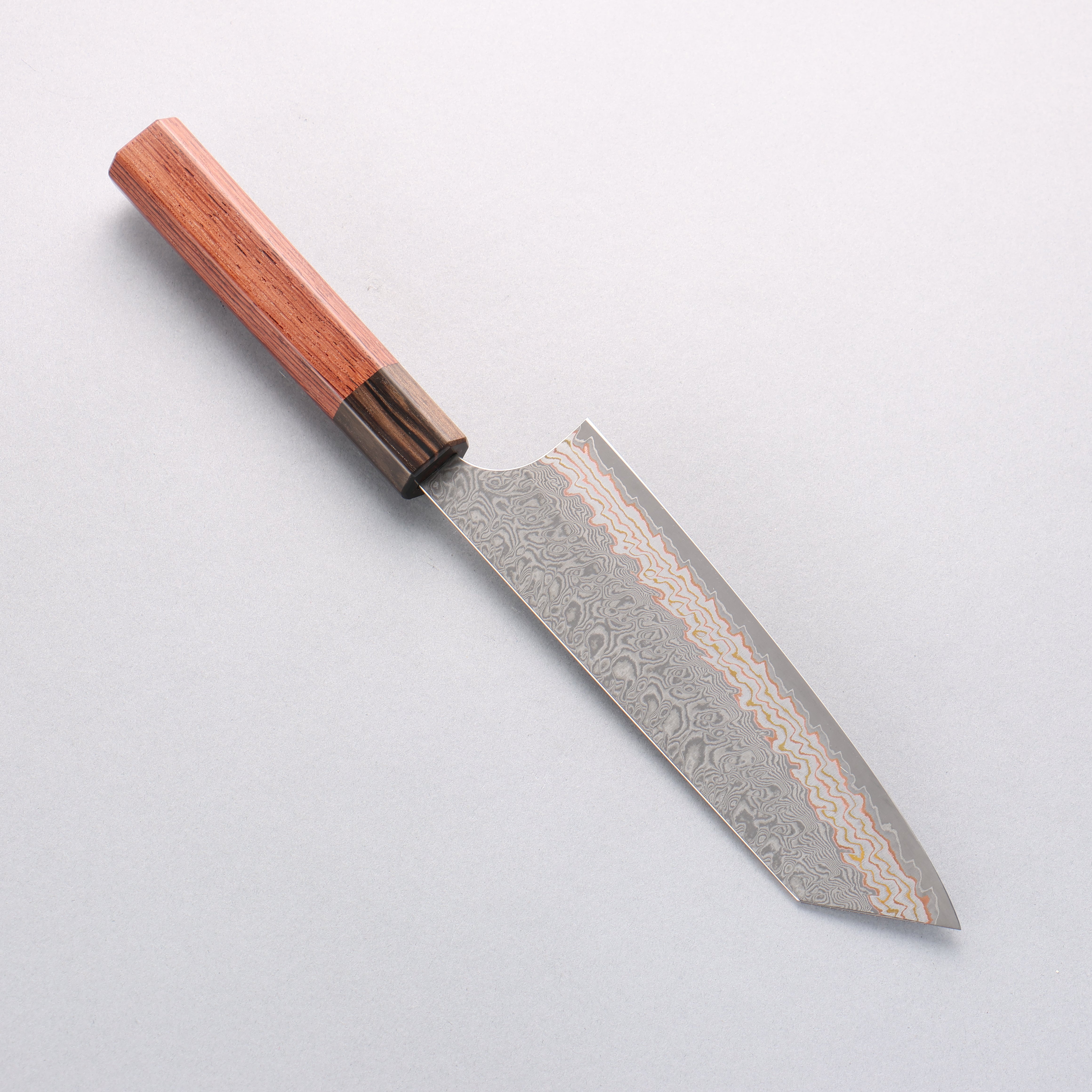 Yoshimi Kato VG10w Colored Damascus Bunka 170mm Rosewood (Ferrule: Ebony) Handle - Seisuke Knife