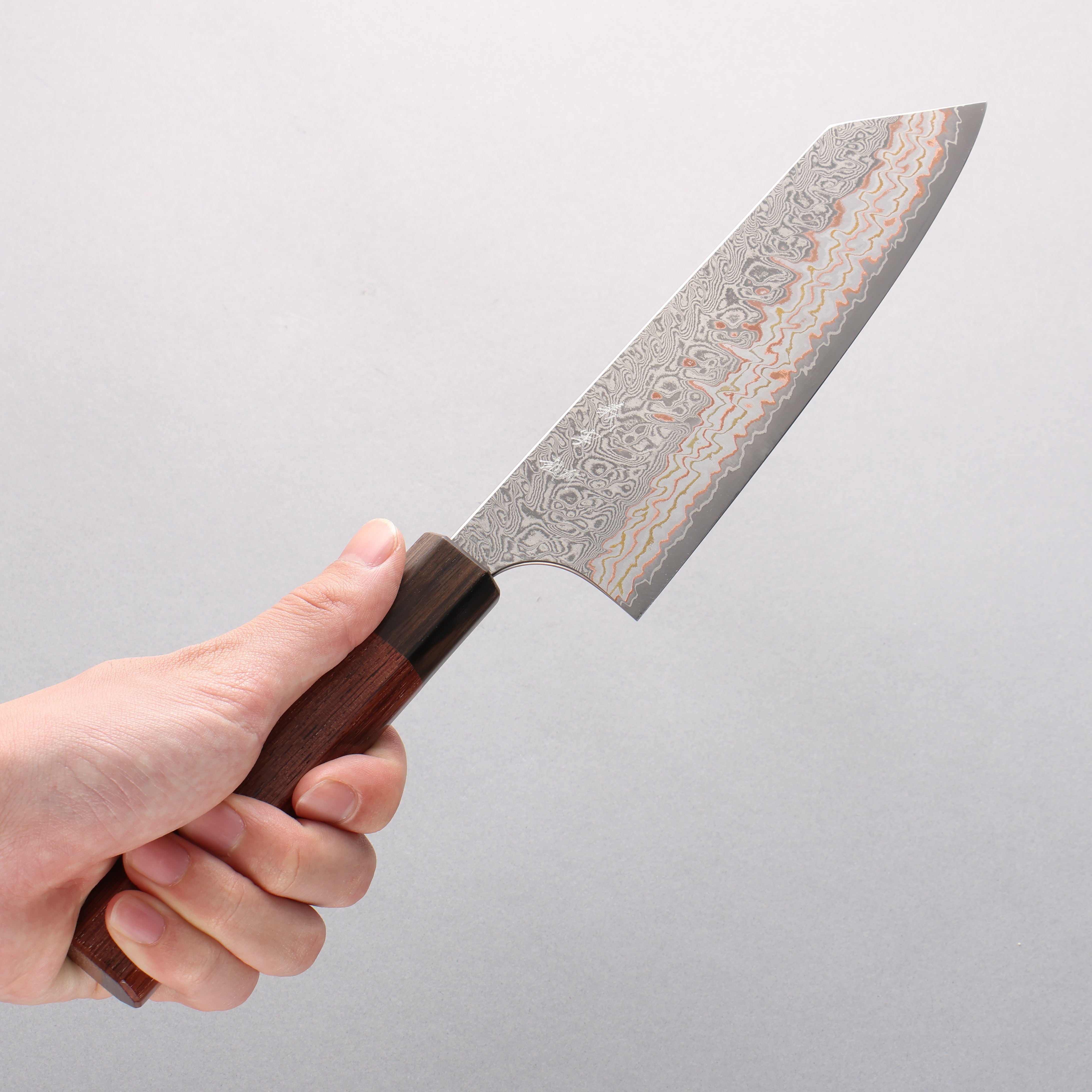 Yoshimi Kato VG10w Colored Damascus Bunka 170mm Rosewood (Ferrule: Ebony) Handle - Seisuke Knife