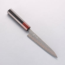  Yoshimi Kato VG10w Colored Damascus Petty-Utility 150mm Ebony (ferrule: Sandalwood) Handle - Seisuke Knife