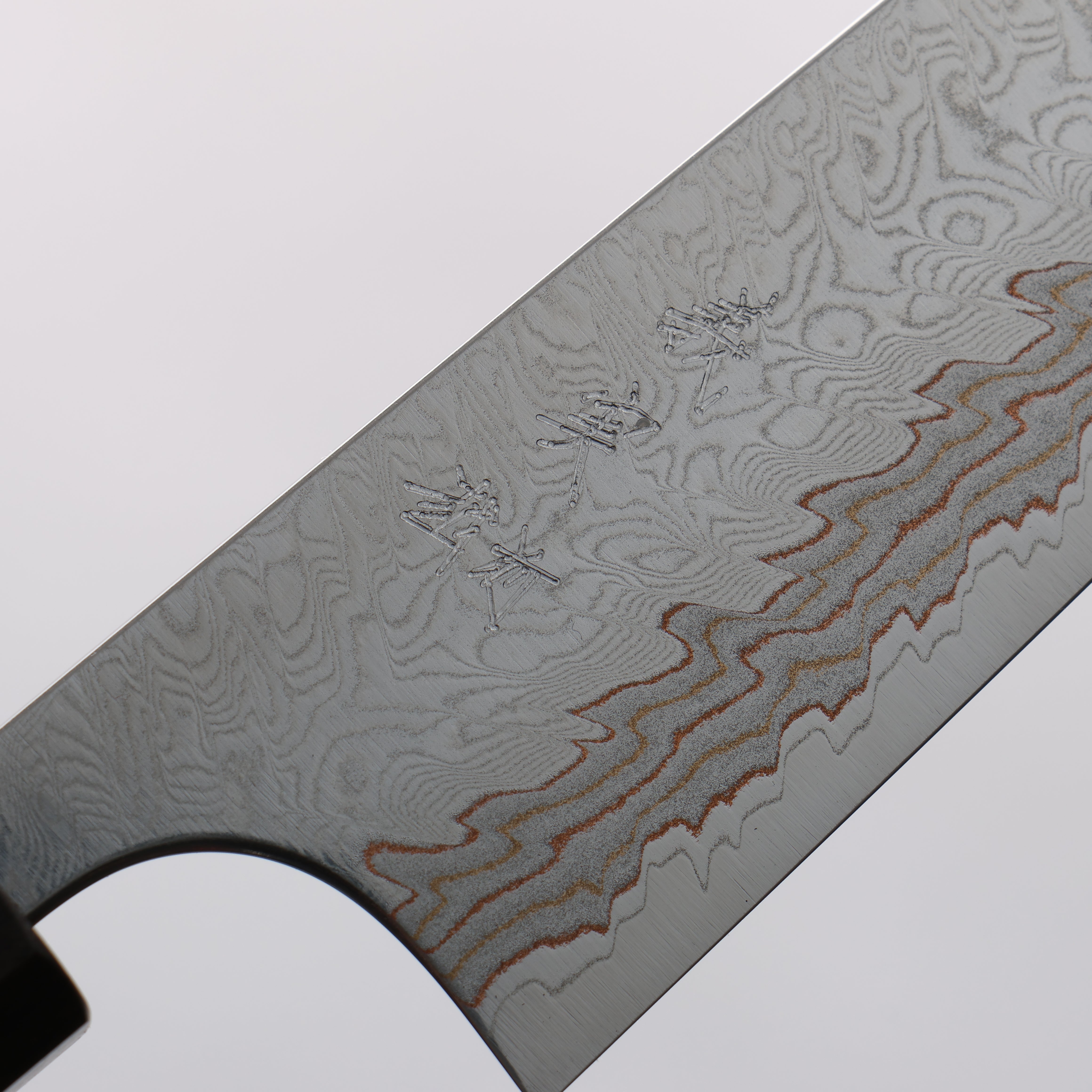 Yoshimi Kato VG10w Colored Damascus Migaki Finished Small Bunka 130mm Sandalwood with White Ring Handle - Seisuke Knife
