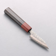  Yoshimi Kato VG10w Colored Damascus Kiritsuke Paring 80mm Ebony (ferrule: Sandalwood) Handle - Seisuke Knife