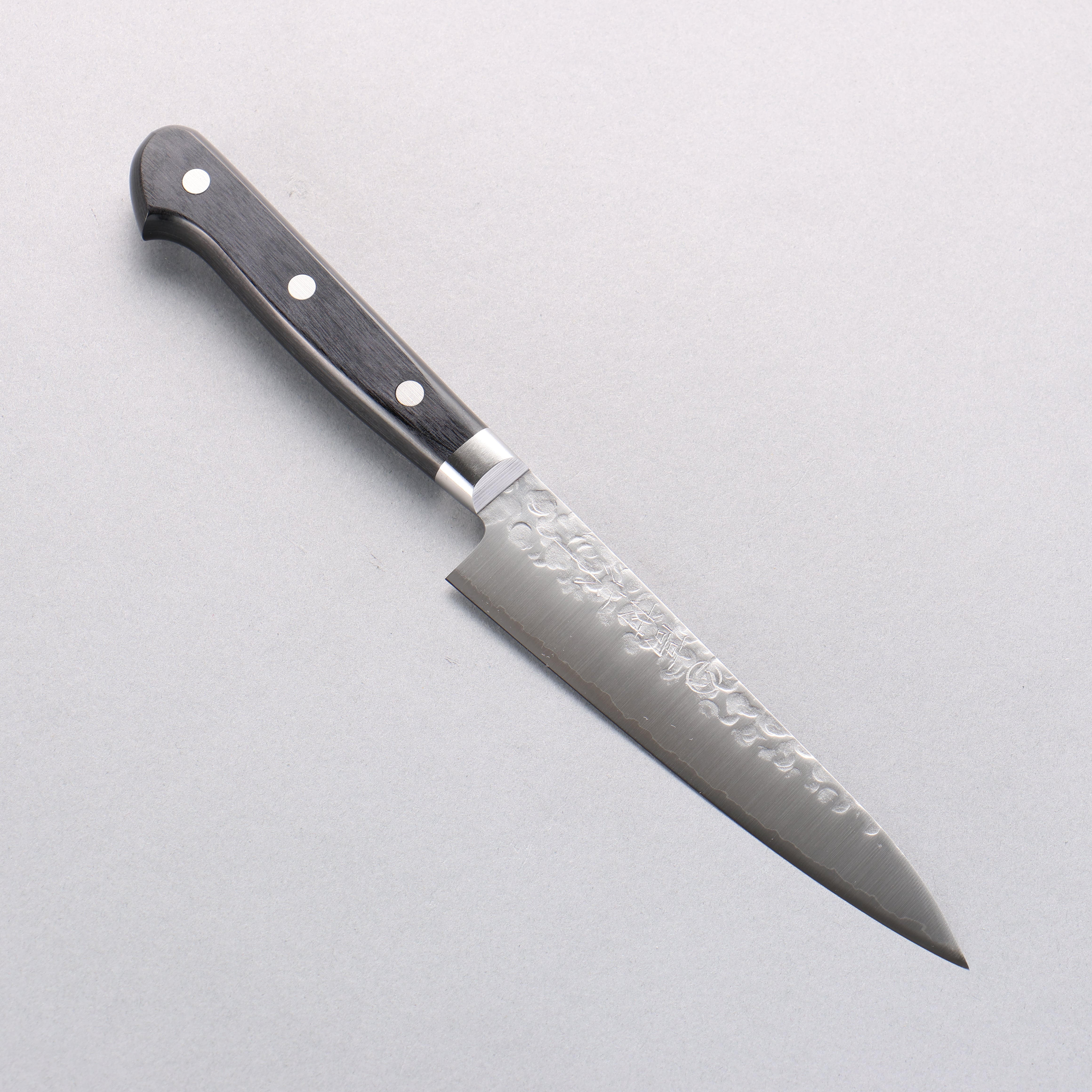 Takamura Knives VG10 Hammered Petty-Utility 130mm Black Pakkawood Handle - Seisuke Knife