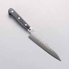  Takamura Knives VG10 Hammered Petty-Utility 130mm with Black Pakkawood Handle - Seisuke Knife