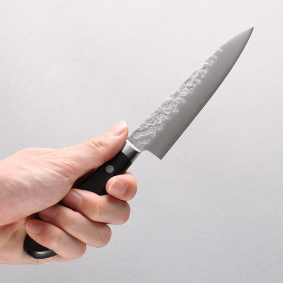 Takamura Knives VG10 Hammered Petty-Utility 130mm with Black Pakkawood Handle - Seisuke Knife