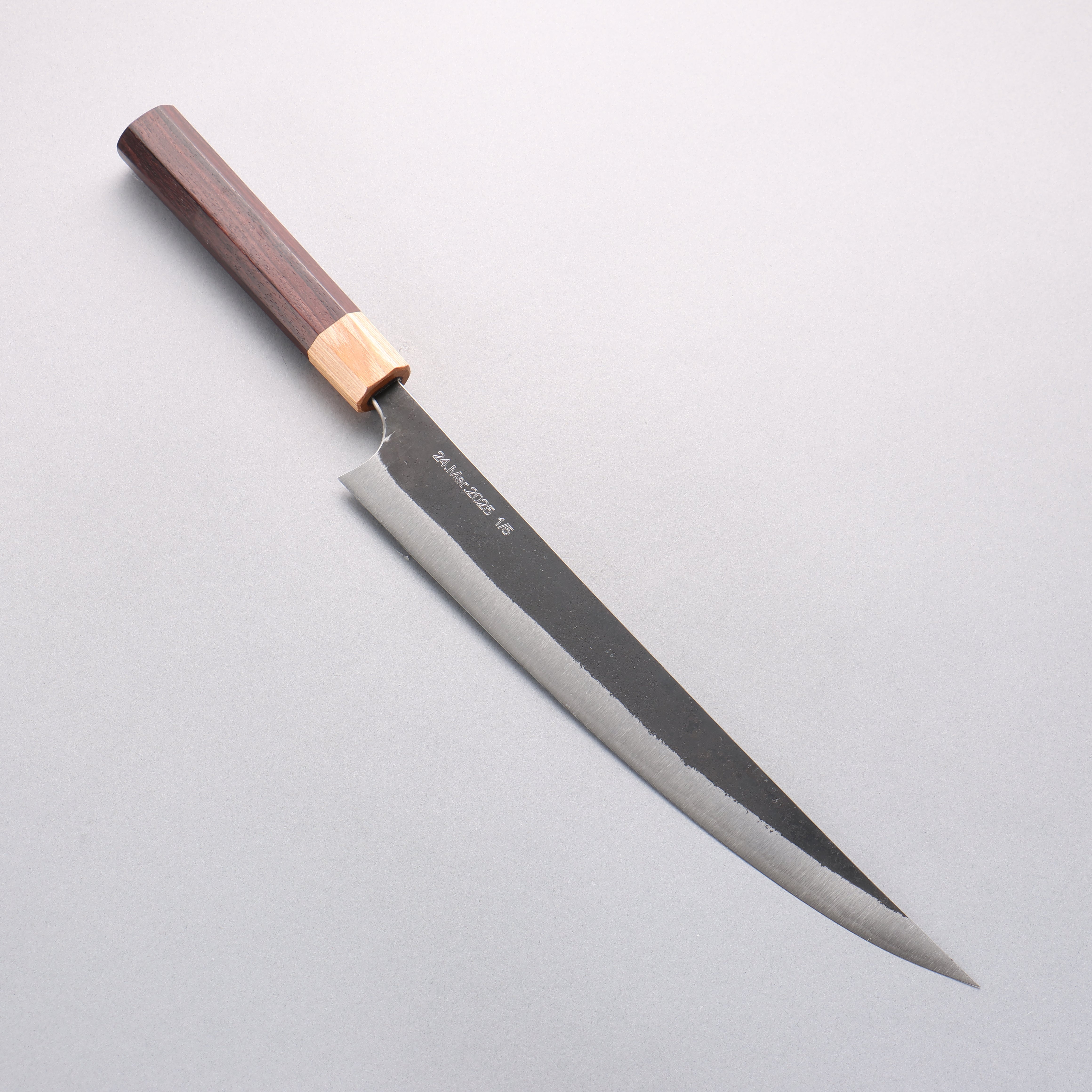 Tinker Blue Super Black Finished 270mm Rosewood Handle Sabre - Seisuke Knife