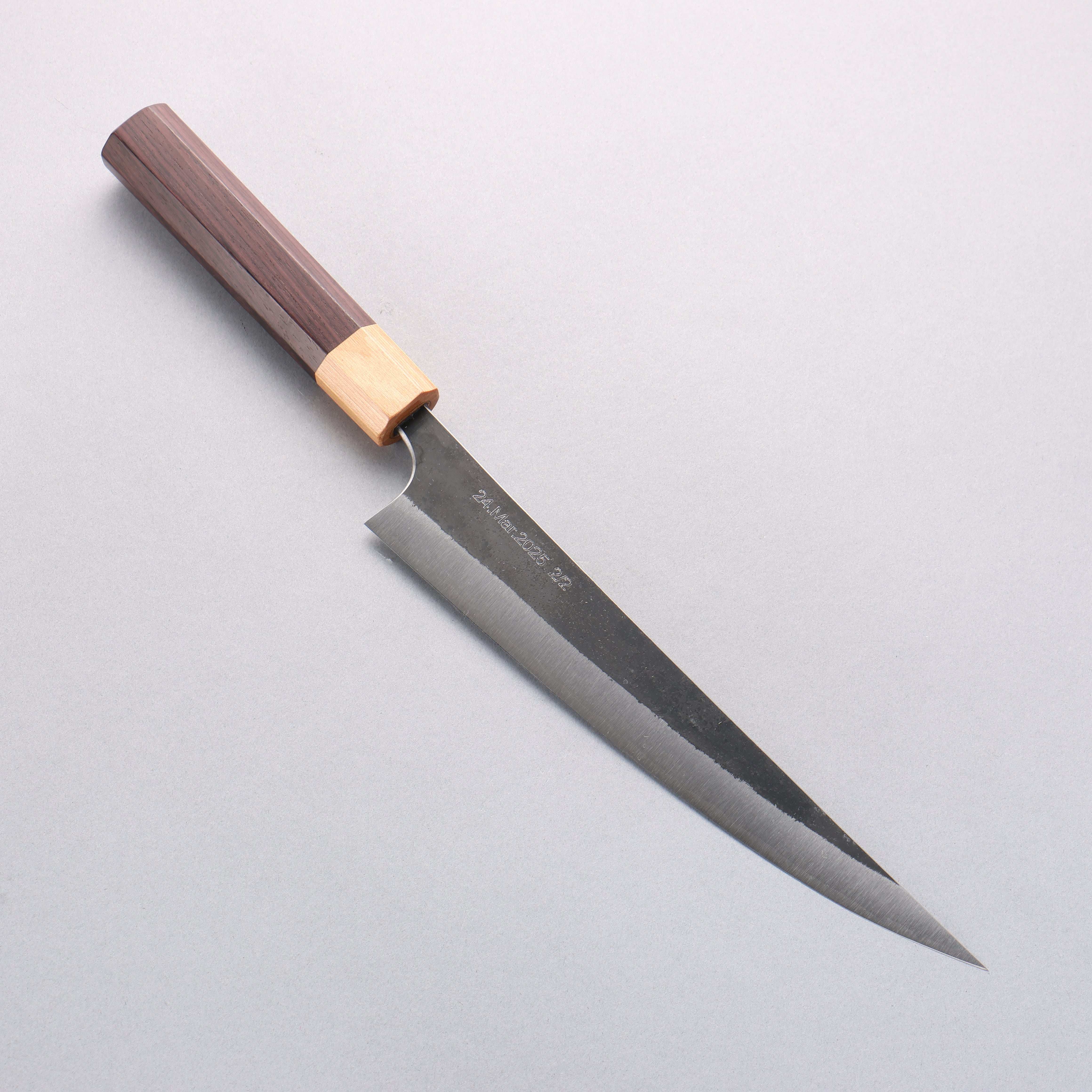 Tinker Blue Super Black Finished 210mm Rosewood Handle Sabre - Seisuke Knife