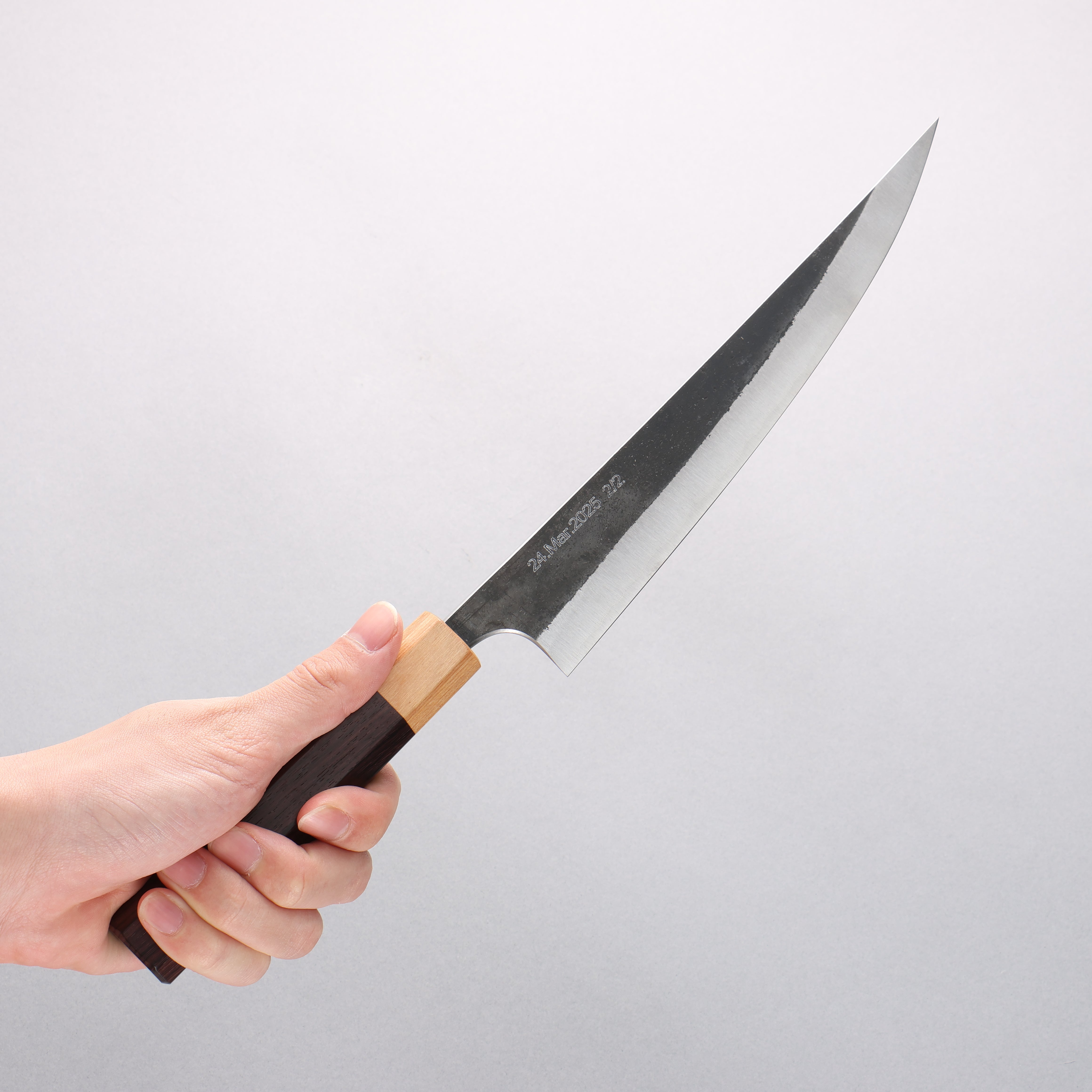 Tinker Blue Super Black Finished 210mm Rosewood Handle Sabre - Seisuke Knife