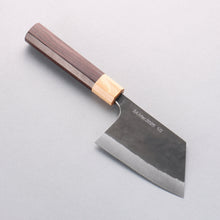  Tinker Blue Super Black Finished 115mm Rosewood Handle Mini Tank - Seisuke Knife